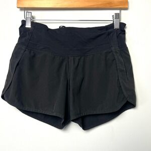 Lululemon Run Times Shorts Black Women's 4 Athletic Running Shorts Swift Ultra